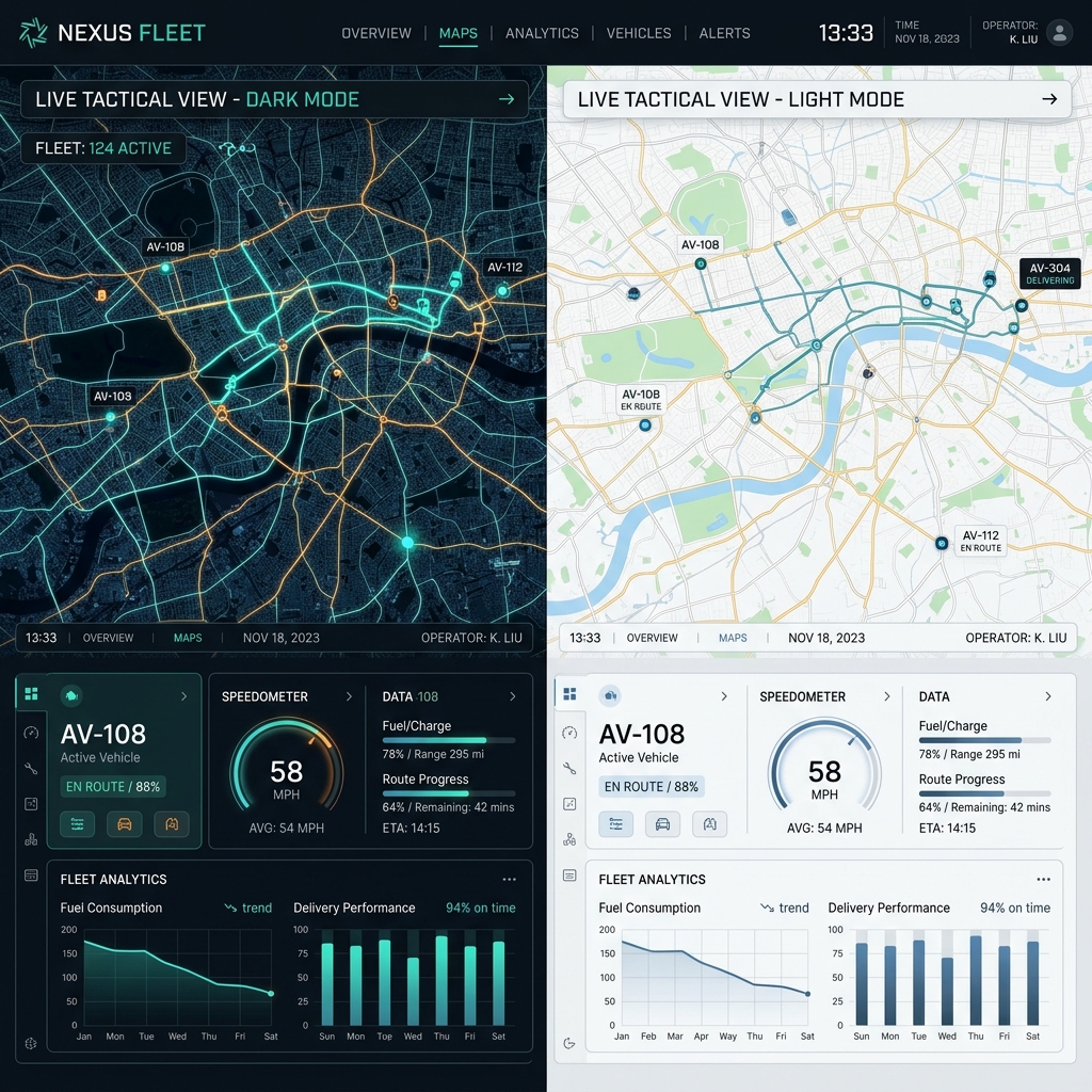 Consolidated Fleet Management Dashboard Mockup